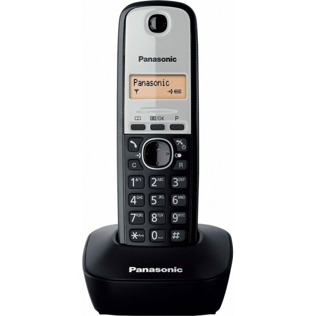 Panasonic KX-TG1611 Ασημί- Μαύρο Ψηφιακό Ασύρματο Τηλέφωνο 