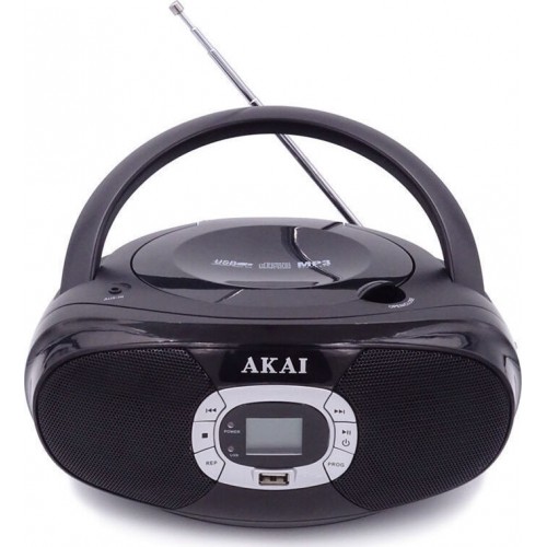AKAI BM004A-614 Μαύρο Φορητό Ηχοσύστημα με CD / USB / Ραδιόφωνο 
