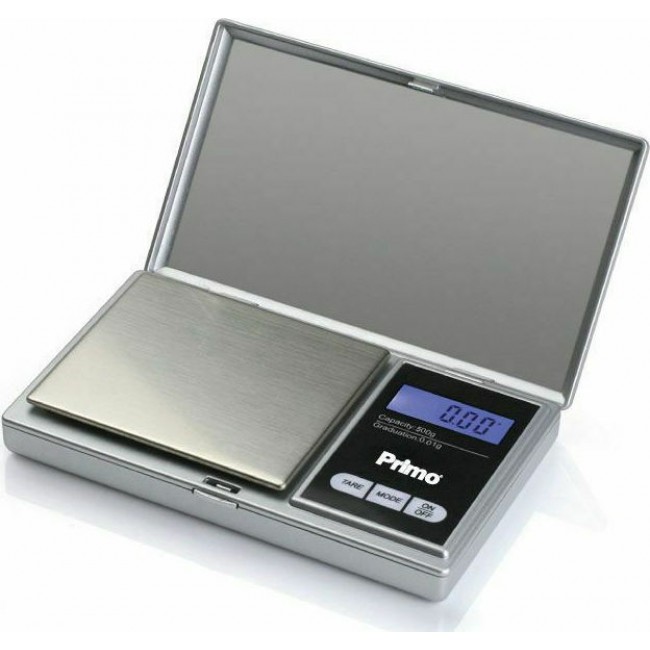Primo PRJS-40335 Επαγγελματική Ψηφιακή Ζυγαριά Ακριβείας Με Φωτιζόμενη Οθόνη Silver 0.5kg/0.01gr *