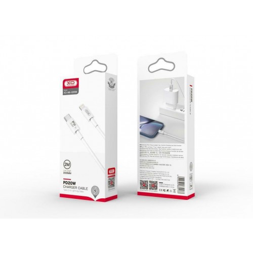 XO NB-Q189B USB-C to Lightning Cable 20W Λευκό 2m