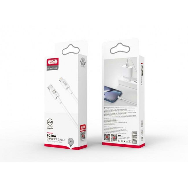XO NB-Q189B USB-C to Lightning Cable 20W Λευκό 2m