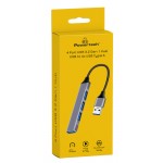POWERTECH PT-1114 Γκρι USB hub 4x θυρών, 5Gbps, USB σύνδεση **