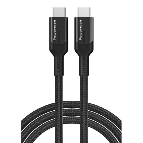 POWERTECH PTR-0136 μαύρο καλώδιο USB-C , PD 100W, 20Gbps, copper, 1m **