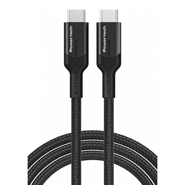 POWERTECH PTR-0136 μαύρο καλώδιο USB-C , PD 100W, 20Gbps, copper, 1m **