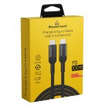 POWERTECH PTR-0136 μαύρο καλώδιο USB-C , PD 100W, 20Gbps, copper, 1m **