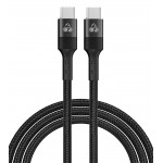 Powertech PTR-0131 Braided USB 2.0 Cable USB-C male - USB-C 60W Μαύρο 0.6m **