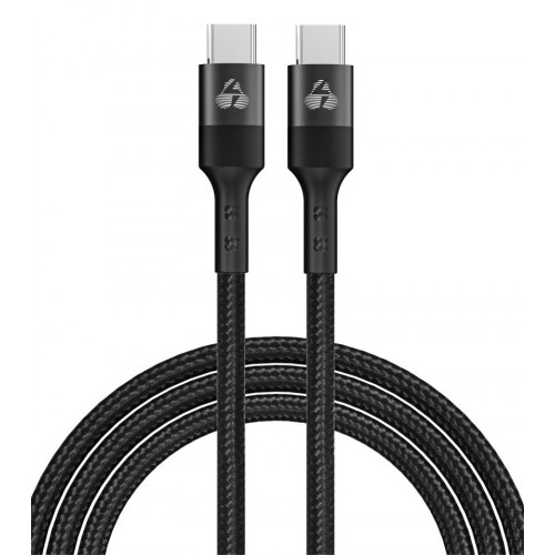 Powertech PTR-0131 Braided USB 2.0 Cable USB-C male - USB-C 60W Μαύρο 0.6m **