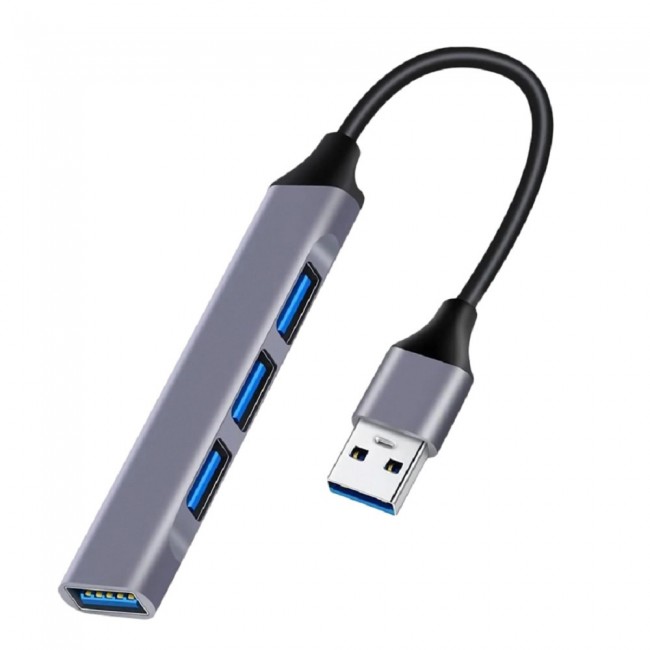 POWERTECH PT-1114 Γκρι USB hub 4x θυρών, 5Gbps, USB σύνδεση **