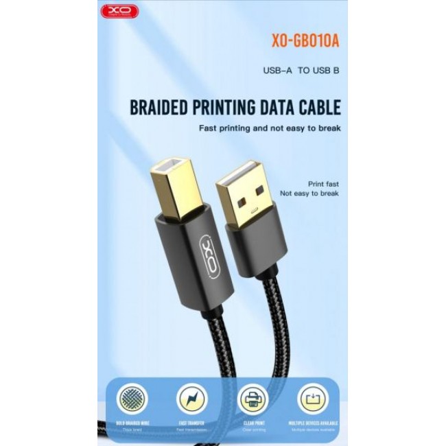 XO GB010A Μαύρο Καλώδιο USB-A Σε USB-B 