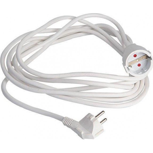 Eurolamp 147-13017 Λευκή Μπαλαντέζα Προέκταση Καλωδίου 5m Διατομής 3x1.5mm² **