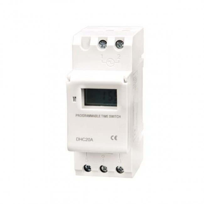 Eurolamp 147-35011 Ψηφιακός Χρονοδιακόπτης Ράγας Ημερήσιος Με Εφεδρεία 150 Ώρες 20A 230V 