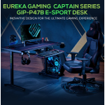 Eureka Ergonomic ERK-GIP-P47B Μαύρο Gaming Γραφείο Με Μεταλλικά Πόδια 120x60x77εκ. 