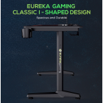 Eureka Ergonomic ERK-GIP-P47B Μαύρο Gaming Γραφείο Με Μεταλλικά Πόδια 120x60x77εκ. 