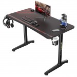Eureka Ergonomic ERK-GIP-P47B Μαύρο Gaming Γραφείο Με Μεταλλικά Πόδια 120x60x77εκ. 