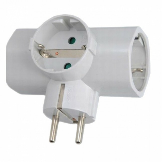 Eurolamp 147-10020 Λευκό Οριζόντιο Ταφ 3 Θέσεων Σούκο 