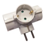 Eurolamp 147-10020 Λευκό Οριζόντιο Ταφ 3 Θέσεων Σούκο 