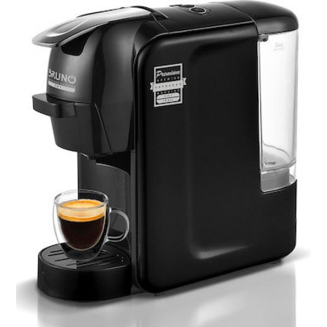 Bruno BRN-0124 Mαύρη Kαφετιέρα Espresso 3 σε 1 1450W 19 Βar  *