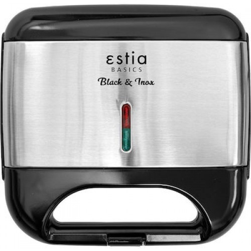 Estia 06-12175 Μαύρη -Inox Τοστιέρα Για 2 Τοστ 800W *