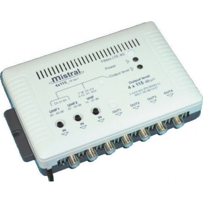 Mistral 4Χ112 5G Ενισχυτής Kεντρικής Στα 40 dB