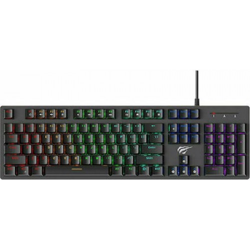 Havit HVKB-KB858L-SP-BK Gaming Μηχανικό Πληκτρολόγιο με Custom Blue διακόπτες και RGB φωτισμό (Αγγλικό US)