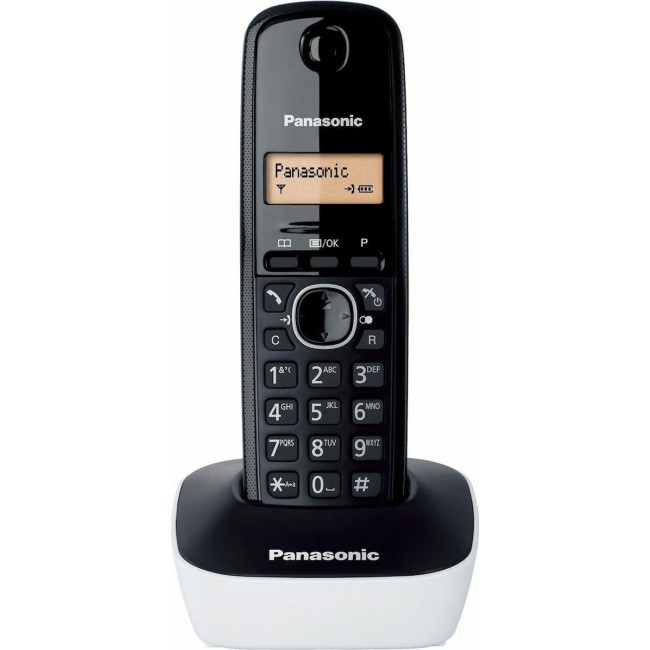 Panasonic KX-TG1611GRW Μαύρο/Λευκό Ασύρματο Τηλέφωνο 