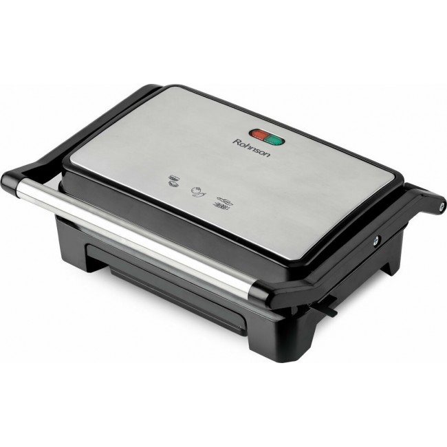 Rohnson R-2105 Inox Κεραμική Τοστιέρα Γκριλιέρα με Κεραμικές Πλάκες 800W 
