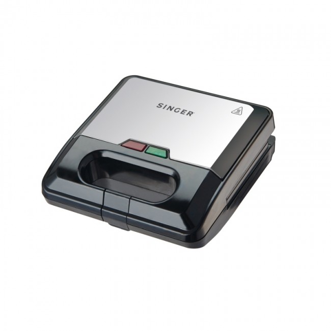 Singer SMW-7520 Inox Τοστιέρα με Αποσπώμενες Πλάκες για 2 Τοστ 750W 