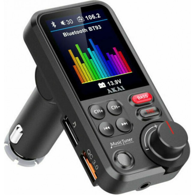 Akai FMT-93BT FM Transmitter Αυτοκινήτου με AUX / MicroSD Akai FMT-93BT FM Transmitter Αυτοκινήτου με AUX / MicroSD
