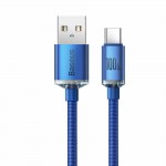 Baseus Crystal Shine Braided USB 2.0 Cable USB-C male - USB-A male Μπλε 1.2m (CAJY000403)