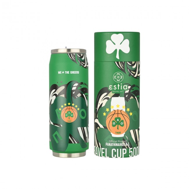 Estia 00-27124 Travel Cup Ποτήρι Θερμός Ανοξείδωτο BPA Free Panathinaikos BC Edition We The Greens 500ml με Καλαμάκι * Estia 00-27124 Travel Cup Ποτήρι Θερμός Ανοξείδωτο BPA Free Panathinaikos BC Edition We The Greens 500ml με Καλαμάκι *