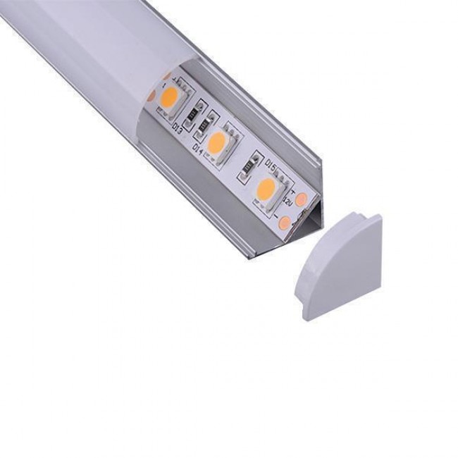 Eurolamp 145-70913 Εξωτερικό Προφίλ Αλουμινίου Ταινίας LED Γωνιακό 200x1.6x1.6εκ.