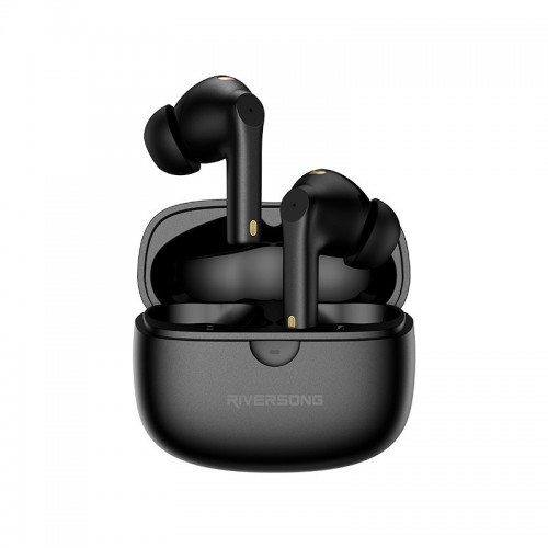 Riversong Utopia H5 Μαύρα In-ear Bluetooth Handsfree Ακουστικά με Αντοχή στον Ιδρώτα και Θήκη Φόρτισης EA271