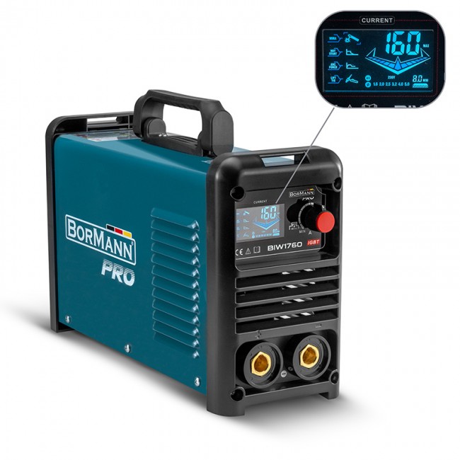 BORMANN Pro BIW1760 Ηλεκτροκόλληση Inverter Απόδοση 160Α/60%, Ψηφ.Οθόνης,Μεγ.Ηλεκτρόδιο 4mm * BORMANN Pro BIW1760 Ηλεκτροκόλληση Inverter Απόδοση 160Α/60%, Ψηφ.Οθόνης,Μεγ.Ηλεκτρόδιο 4mm *