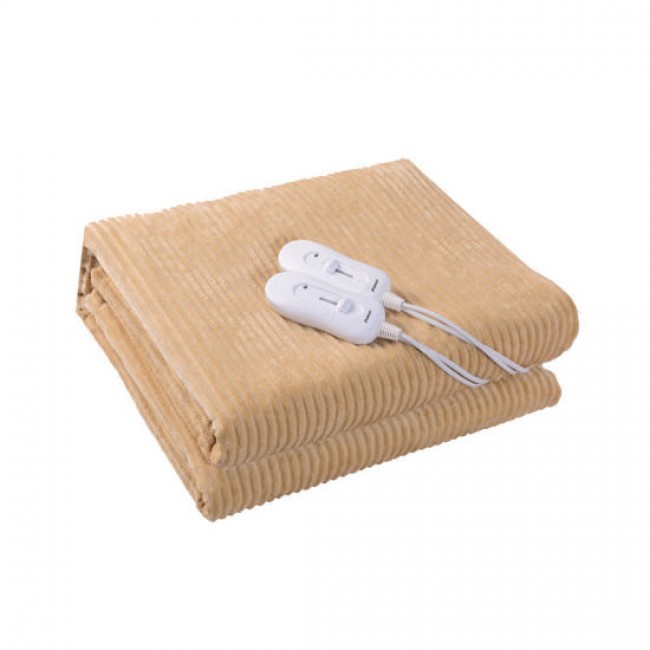 Primo PREB-81082 Μπέζ Ηλεκτρικό Επίστρωμα Διπλό 160x140cm Stripe Flannel 