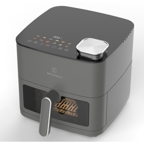  Morris MAF-8006c Γκρι  Air Fryer Mε Διπλό Αποσπώμενο Κάδο 8lt 