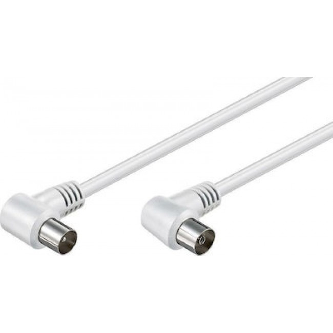 Powertech CAB-V024 Λευκό Kαλώδιο Kεραίας CAB-V024 Αρσενικό Σε Θηλυκό 90° 3m **