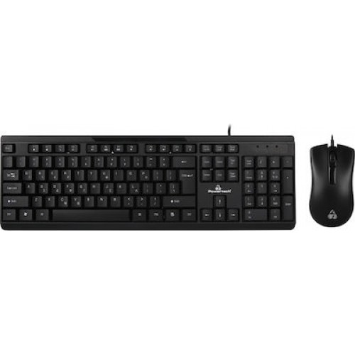 Powertech PT-1068  Μαύρο Σετ Πληκτρολόγιο Και Ποντίκι 1000DPI 