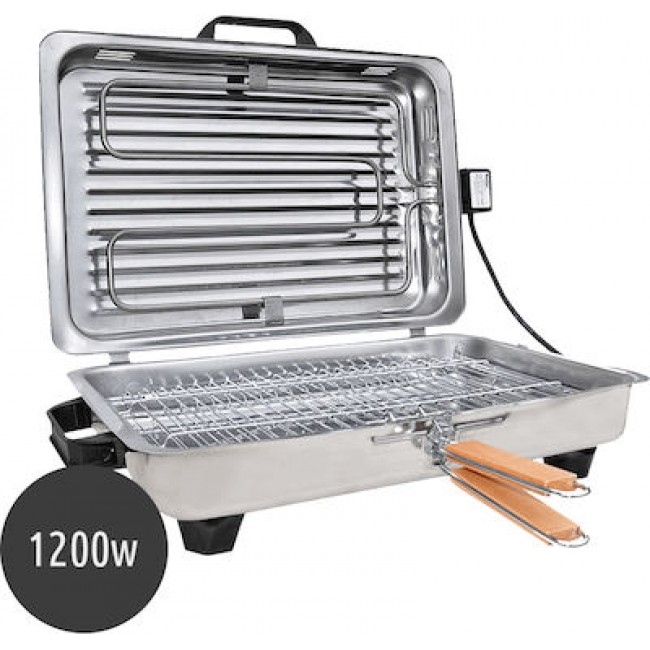 Roller Kappatos 020107 INOX Επιτραπέζια Ηλεκτρική Ψησταριά Σχάρας 1200W με Καπάκι & Διπλή Σχάρα 38x24,5cm * Roller Kappatos 020107 INOX Επιτραπέζια Ηλεκτρική Ψησταριά Σχάρας 1200W με Καπάκι & Διπλή Σχάρα 38x24,5cm *