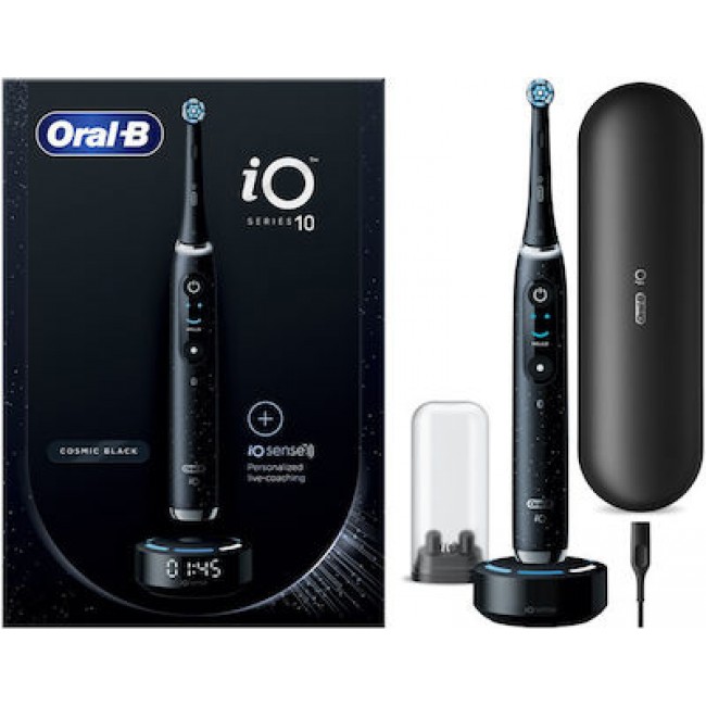 Oral-B iO Series 10 Μαύρη Ηλεκτρική Οδοντόβουρτσα με Χρονομετρητή, Αισθητήρα Πίεσης και Θήκη Ταξιδίου Oral-B iO Series 10 Μαύρη Ηλεκτρική Οδοντόβουρτσα με Χρονομετρητή, Αισθητήρα Πίεσης και Θήκη Ταξιδίου