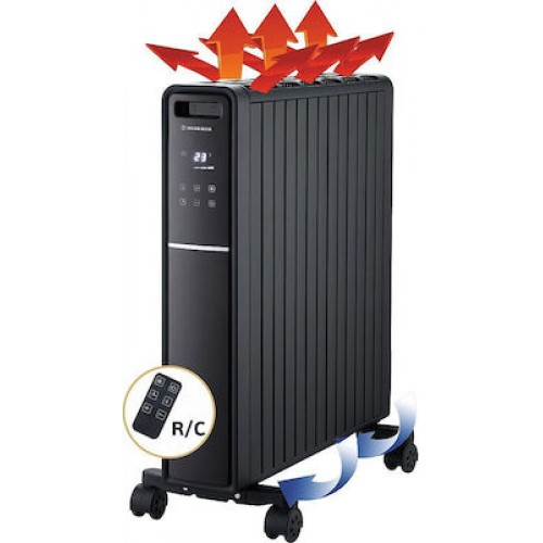 Morris MHR-20042 Μαύρος Θερμοπομπός Δαπέδου 2000W με Ηλεκτρονικό Θερμοστάτη 55.3x66cm  ***