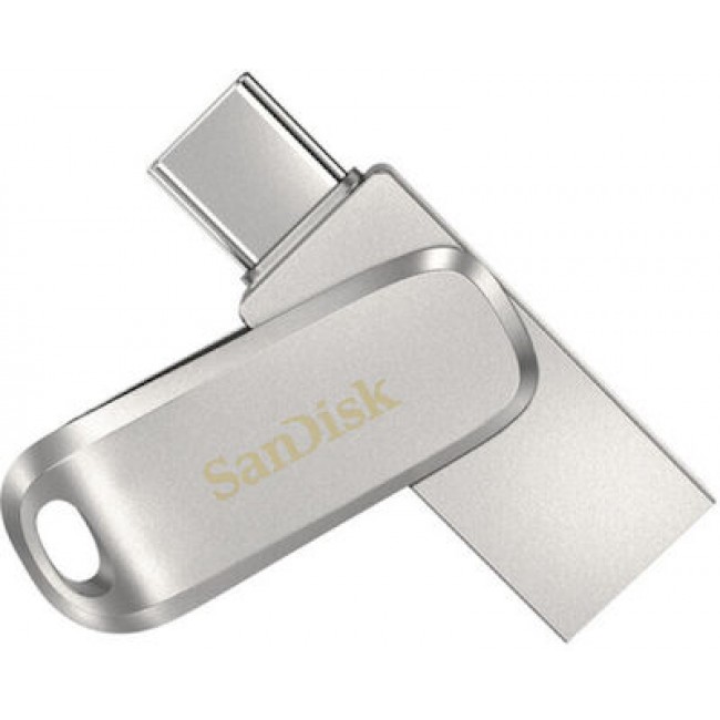 Sandisk SDDDC4-032G-G46 Ασημί Ultra Dual Drive Luxe 32GB USB 3.1 Stick με σύνδεση USB-A & USB-C 