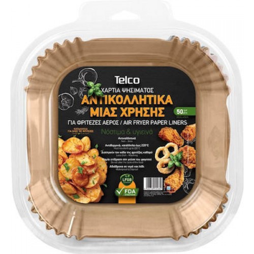 Telco 060146 Αντικολλητικά Χαρτιά Φριτέζας Αέρος 20x4.5cm Σετ 50 Τεμαχίων Τετράγωνα 