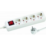 Eurolamp 147-62231 Πολύπριζο 4 Θέσεων με Διακόπτη και Καλώδιο 3m