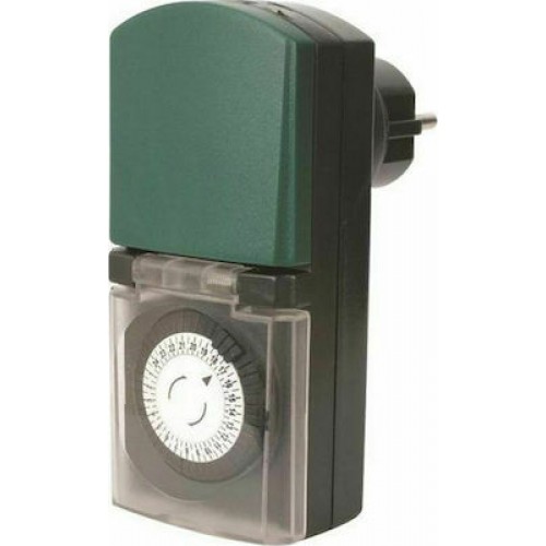 Eurolamp 147-35001 Μηχανικός Χρονοδιακόπτης Πρίζας Ημερήσιος Εξωτερικού Χώρου