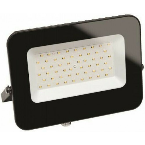 Eurolamp 147-69362 Μαύρος Στεγανός Προβολέας Ψυχρό Λευκό με Φωτοκύτταρο LED 30W