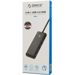 Orico PAPW4A-C3-015-BK-EP Μαύρο USB 3.0 Hub 4 Θυρών με σύνδεση USB-C
