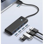 Orico PAPW4A-C3-015-BK-EP Μαύρο USB 3.0 Hub 4 Θυρών με σύνδεση USB-C