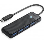Orico PAPW4A-C3-015-BK-EP Μαύρο USB 3.0 Hub 4 Θυρών με σύνδεση USB-C