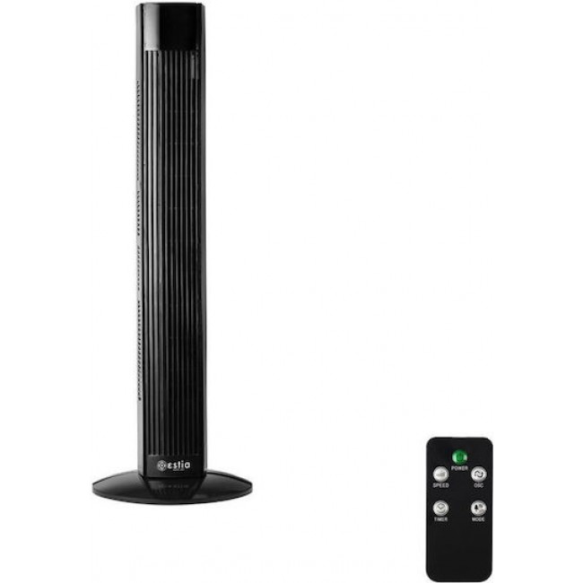 Estia 06-21580 Μαύρος Ανεμιστήρας Πύργος με Τηλεχειριστήριο 45W*