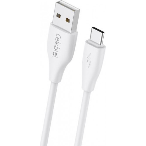 Celebrat CB-31A-C-WH Λευκό Καλώδιο USB 2.0 Cable USB-C 1m